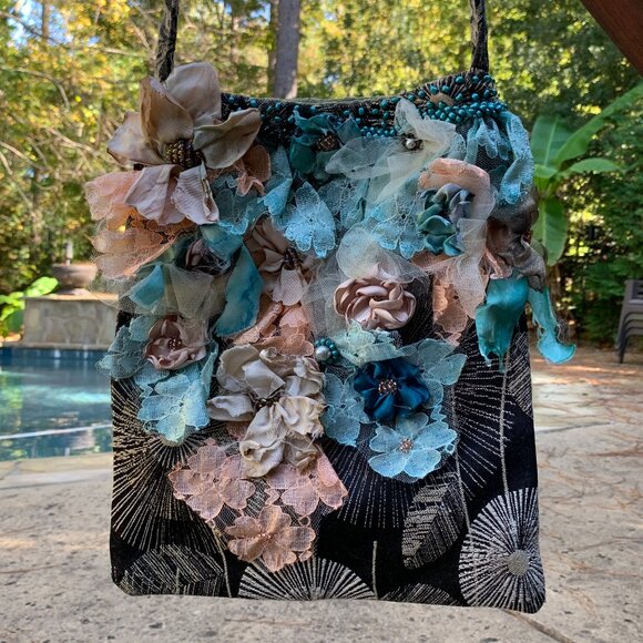 MARTICASJEWELRY Handbags - Boho Shabby Chic Handmade Floral Shoulder Bag